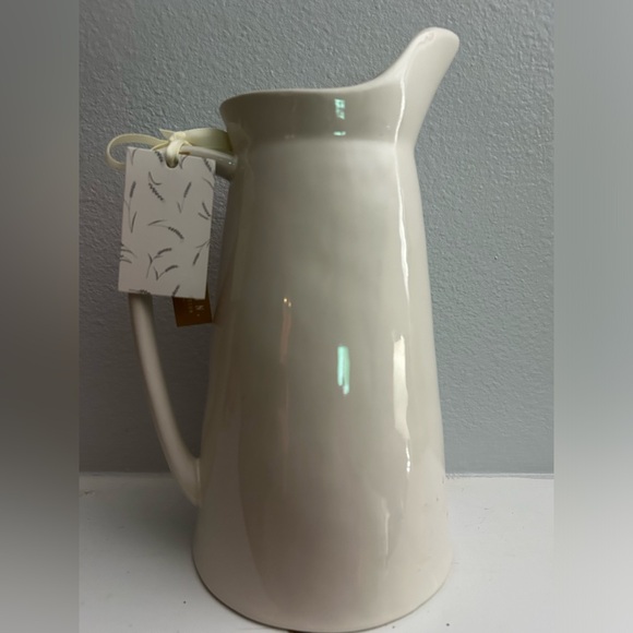 Rae Dunn Retro Farmhouse Style DRINK Ceramic Pitcher Christmas Thanksgiving NEW - Picture 2 of 2